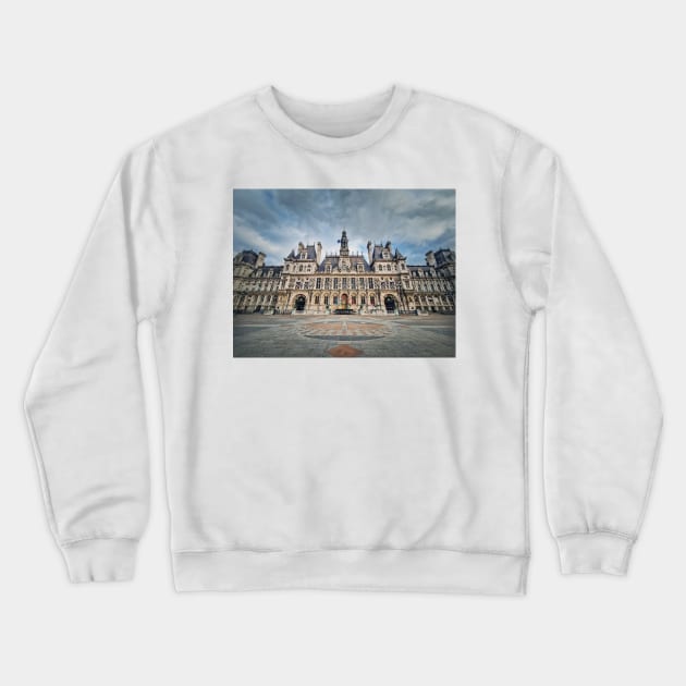 Paris City Hall Crewneck Sweatshirt by psychoshadow